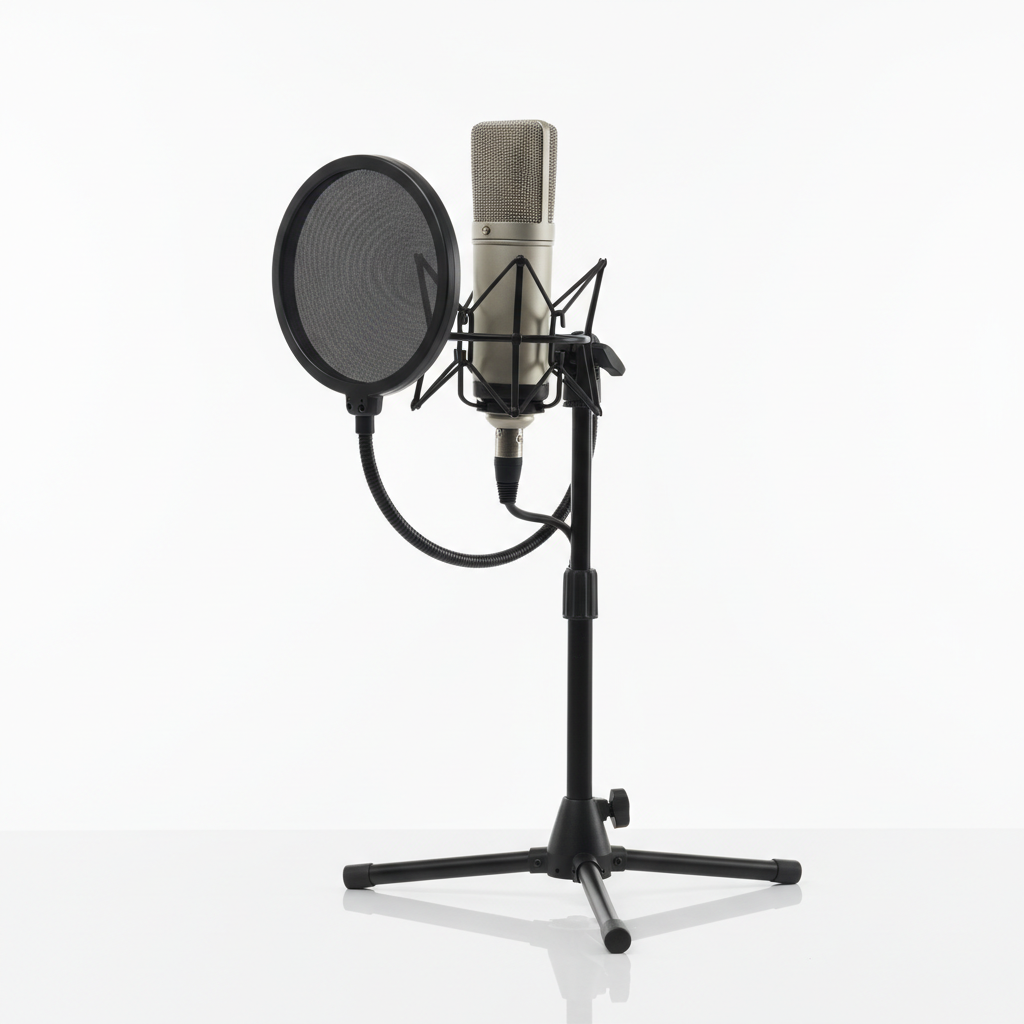 Professional Condenser Studio Microphone silver black