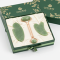 Jade Roller and Gua Sha Facial Massage Set green jade