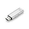 128GB USB 3.0 Flash Drive metallic silver retractable